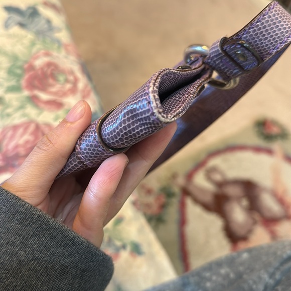 Small Burberry Purple Croc Shoulder Bag - Picture 4 of 5